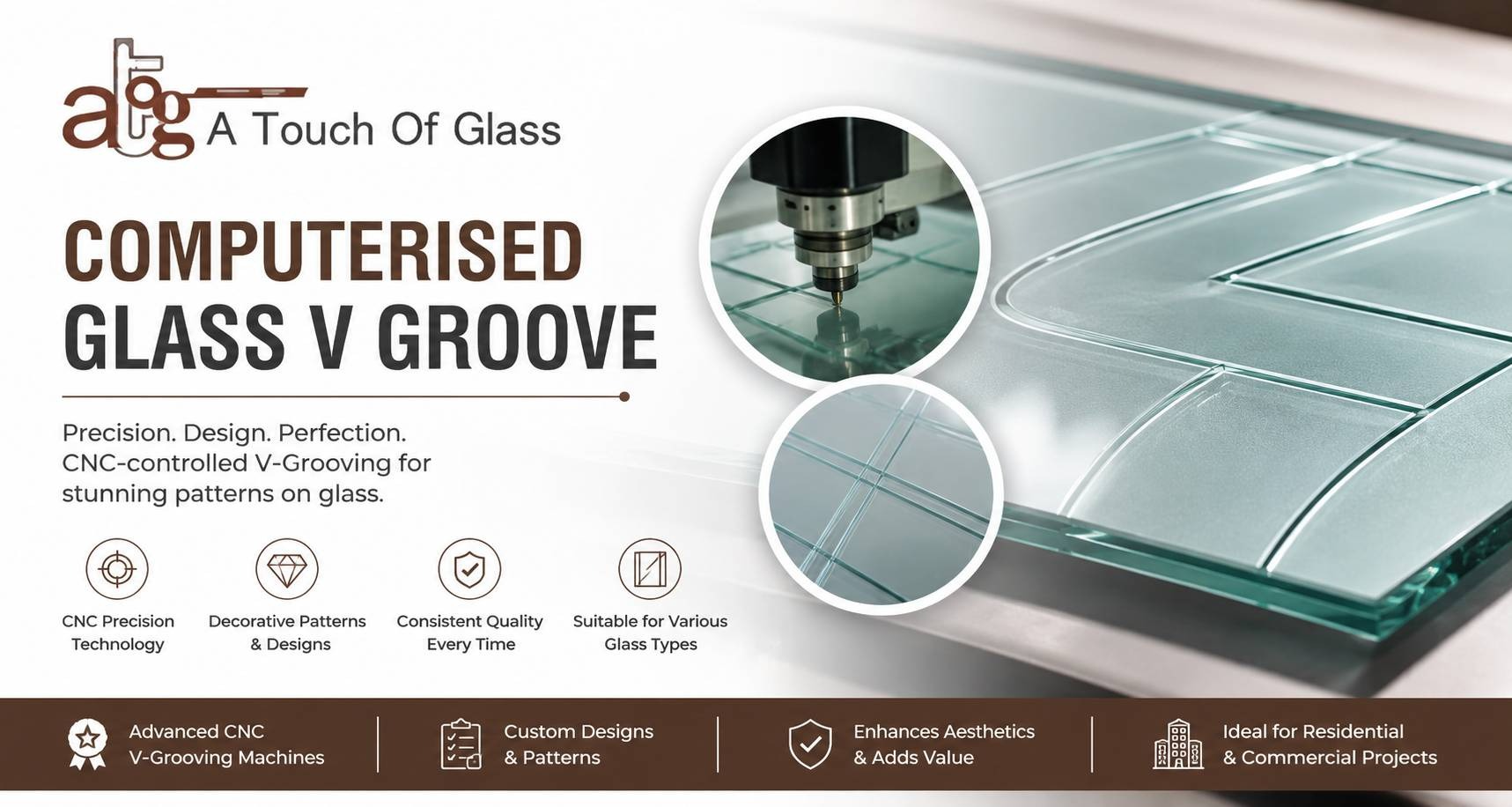 Computerised Glass Bevel Machine Cutting Precision Edge